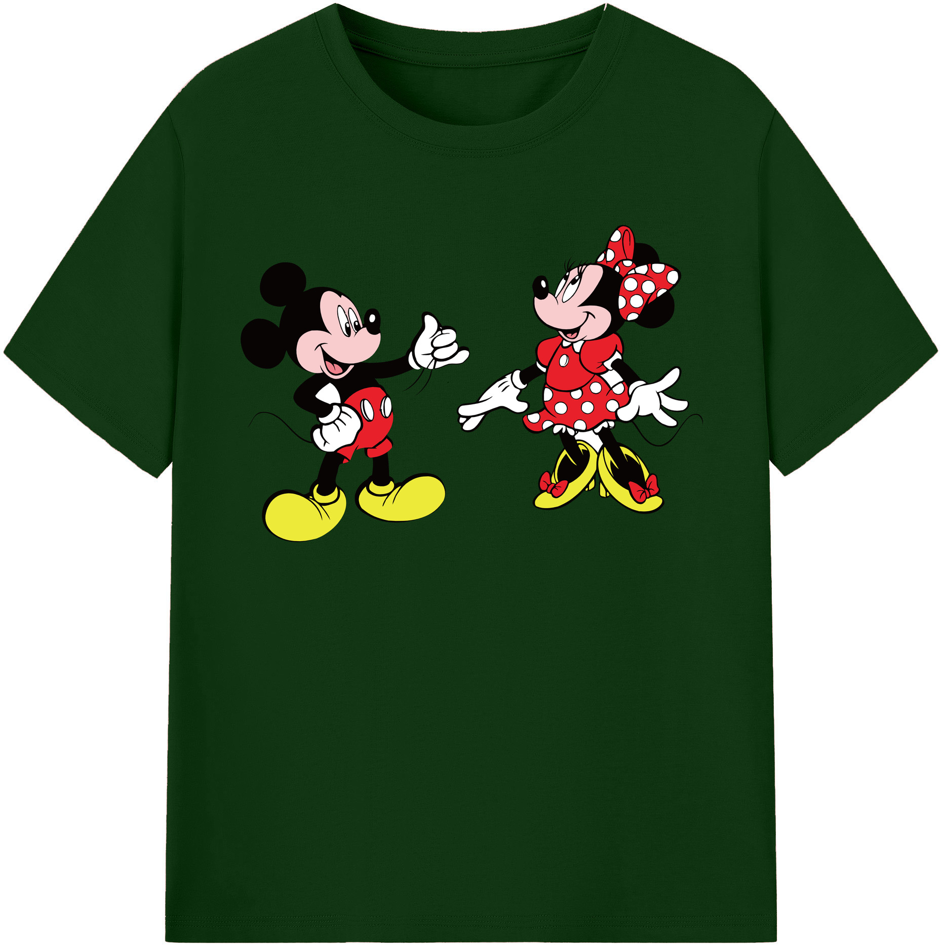 （画像用） ミッキーマウス Mickey Mouse 綿100％半袖Tシャツ（フロントプリント）